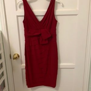 6P JONES NEW YORK BLOOD RED SPANDEX/POLYESTR DRESS